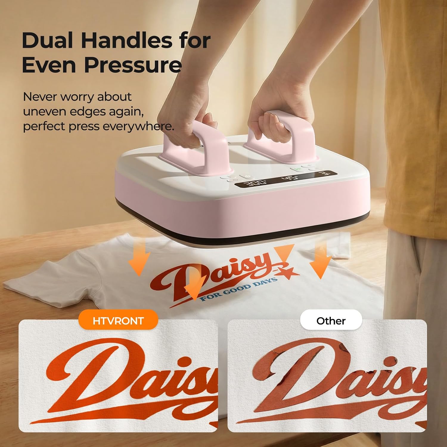 HTVRONT Heat Press Machine for T Shirts with Pressure Display, 10X10